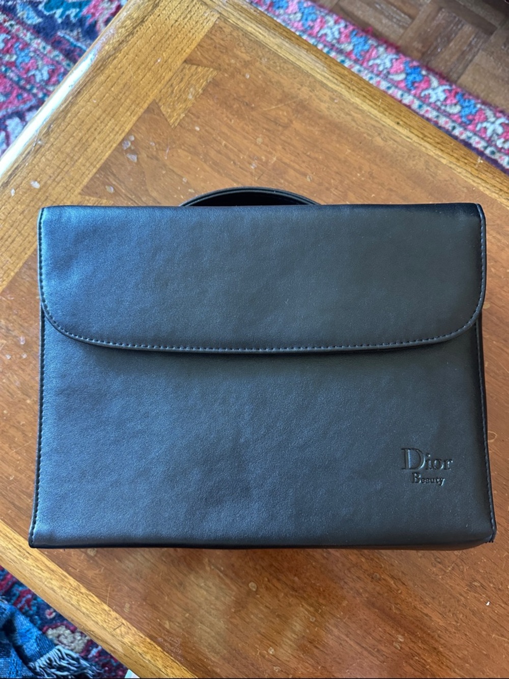 Dior Black Leather Toiletry Pouch